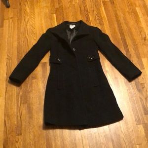 Black wool trench coat